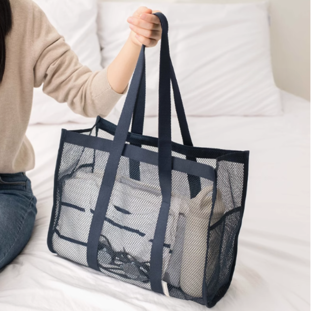 Aeri Mesh Tote 36 x 30 x 17cm - Navy Blue