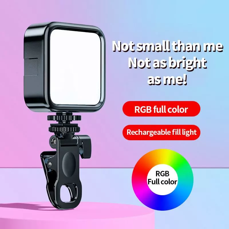 Mini Portable LED Fill Light - RGB Light with Clamp