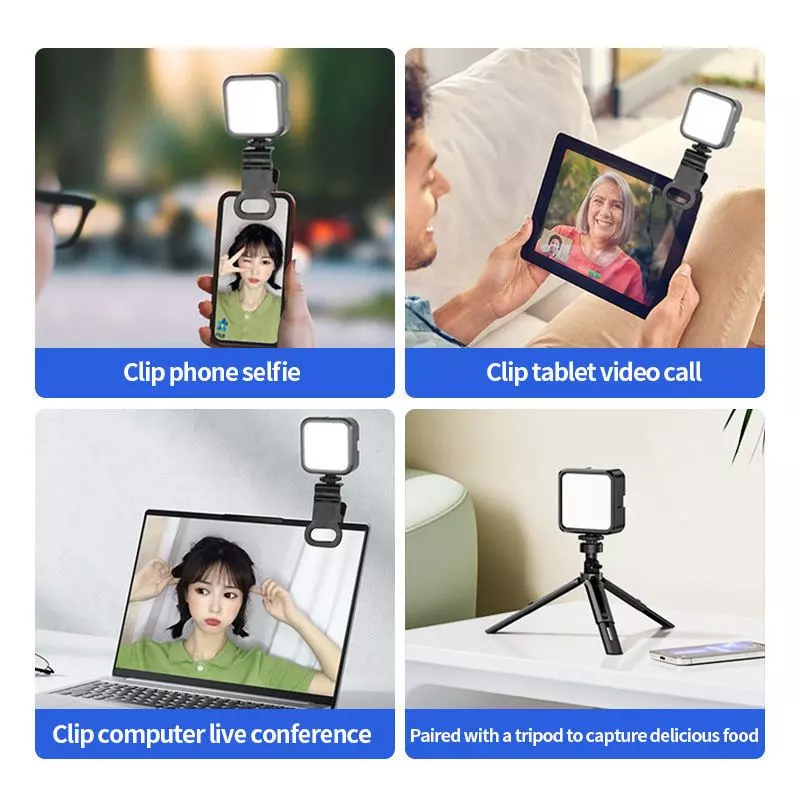 Mini Portable LED Fill Light - RGB Light with Clamp