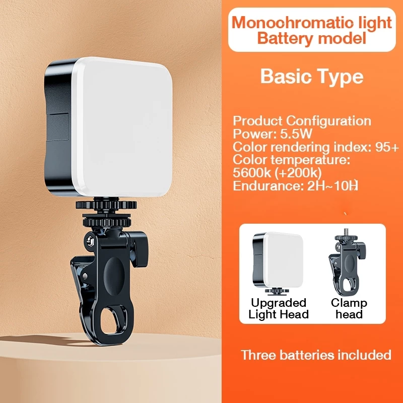 Mini Portable LED Fill Light - White Light with Clamp