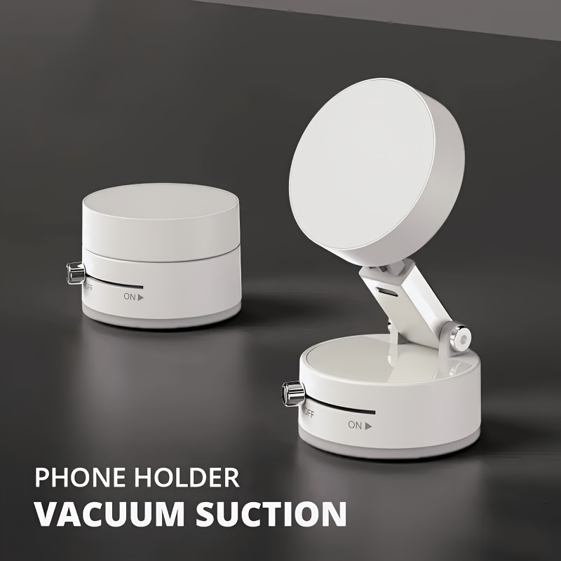 Vacuum Suction Cup Magnetic Mobile Phone Holder - White