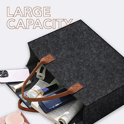 URBAN Felt Tone Tote Bag 300mm (L) × 400mm (W) × 130mm (D) - Dark Grey