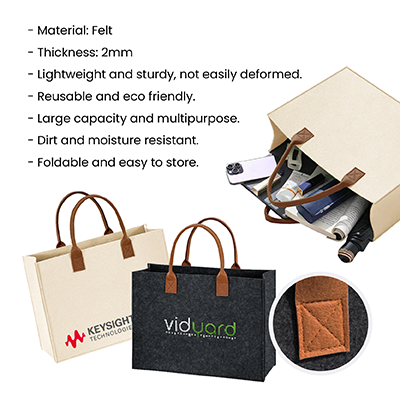 URBAN Felt Tone Tote Bag 300mm (L) × 400mm (W) × 130mm (D) - Dark Grey