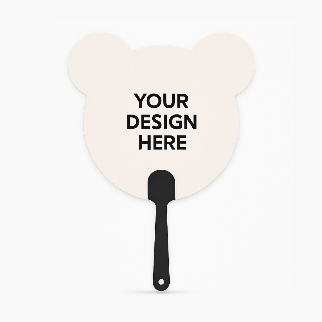 BREEZEPOP Custom Shape Hand Fans 20cm 2 Sided Print Matte/Gloss/Holo/Glitter Laminated