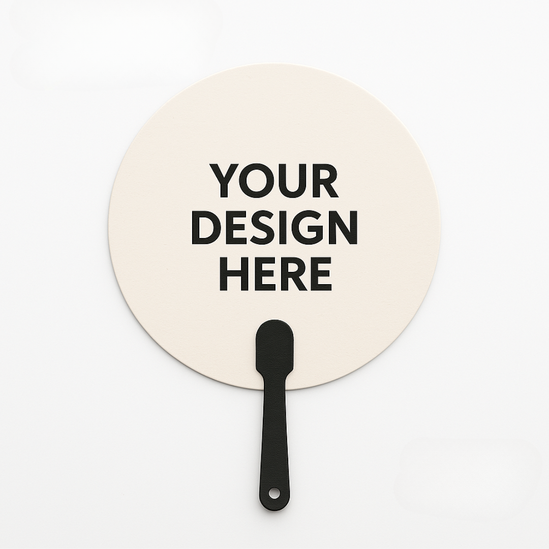 BREEZEPOP Custom Shape Hand Fans 15cm 2 Sided Print Matte/Gloss/Holo/Glitter Laminated