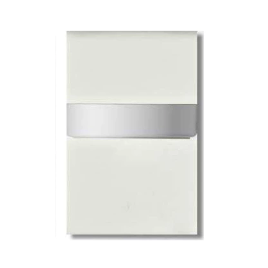 Leather Texture PU Stainless Steel Business Card Holder - White