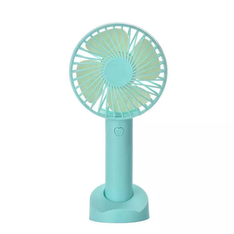 Portable 3-Speed Mini Fan – Handheld, Clip-On, USB Rechargeable - Blue