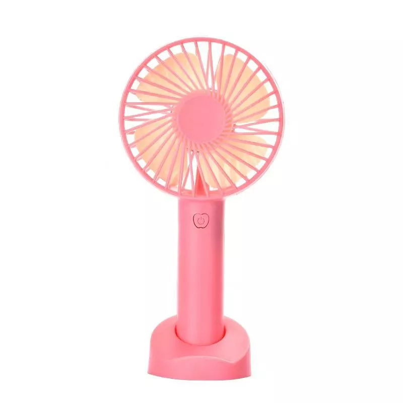 Portable 3-Speed Mini Fan – Handheld, Clip-On, USB Rechargeable - Pink