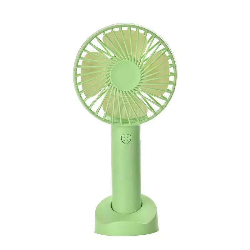 Portable 3-Speed Mini Fan – Handheld, Clip-On, USB Rechargeable - Green