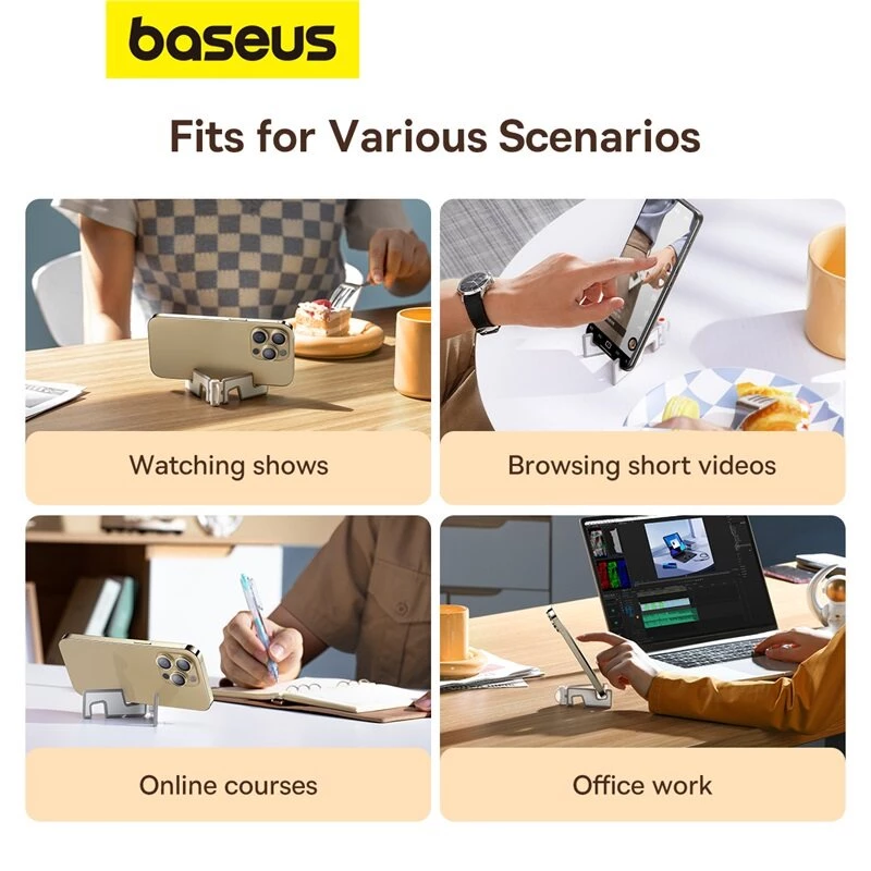 BASEUS Mini Folding Phone Stand – Ultra-Light & Portable Desk Holder