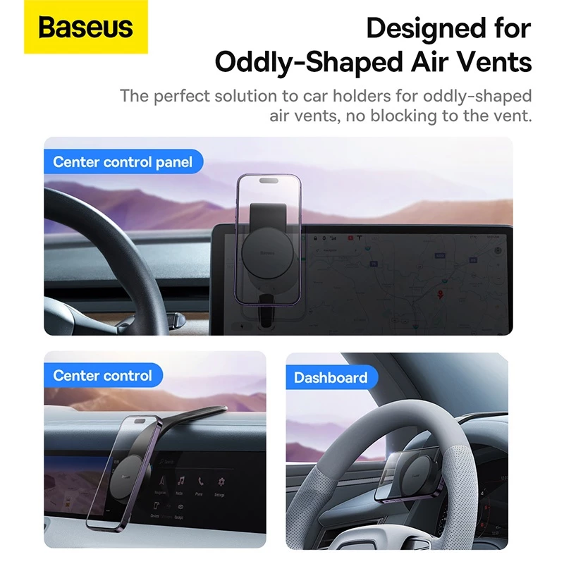 BASEUS C02 Pro 15W Magnetic Wireless Car Charger – Foldable & Easy Mount