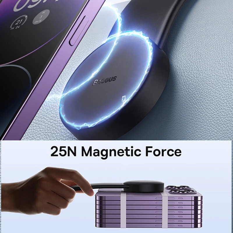 BASEUS C02 Pro 15W Magnetic Wireless Car Charger – Foldable & Easy Mount