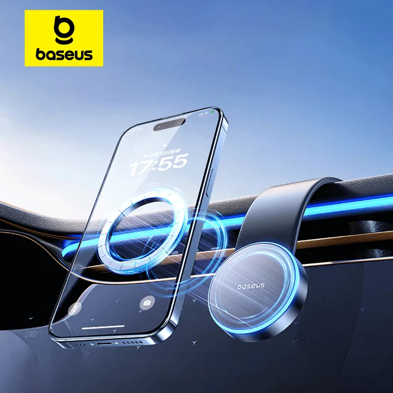 BASEUS C02 Magnetic Car Phone Holder – Easy Stick-On for Dashboard & Console