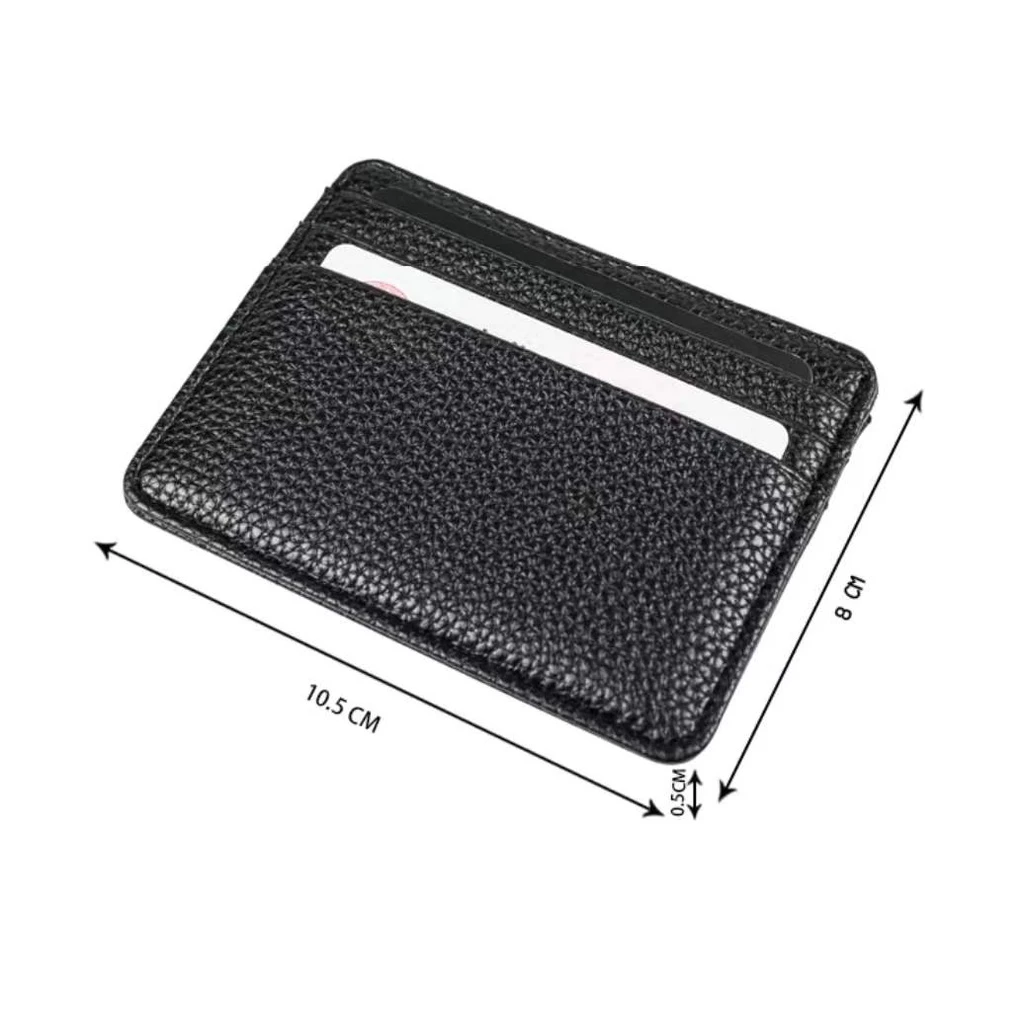 Thick PU Leather Card Holder | Small Wallet with Multi Card Slots for Credit Cards & ID