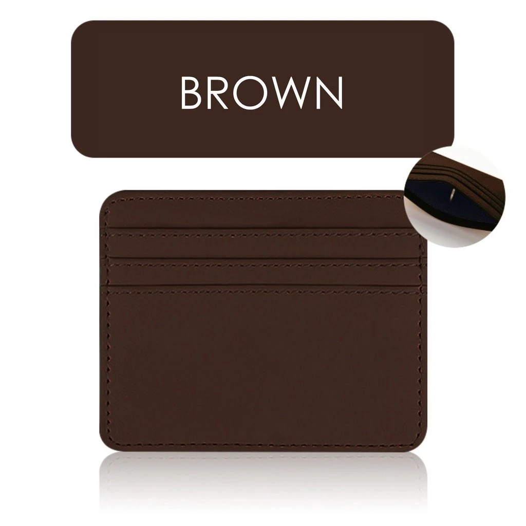 Slim Protected PU Leather Card Holder | Small Wallet with Multi Card Slots for Credit Cards & ID