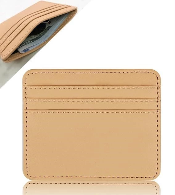 Slim Protected PU Leather Card Holder | Small Wallet with Multi Card Slots for Credit Cards & ID