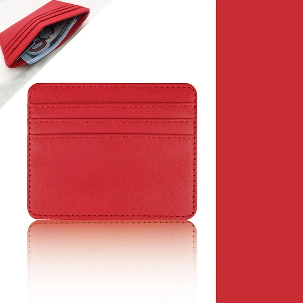 Slim Protected PU Leather Card Holder | Small Wallet with Multi Card Slots for Credit Cards & ID