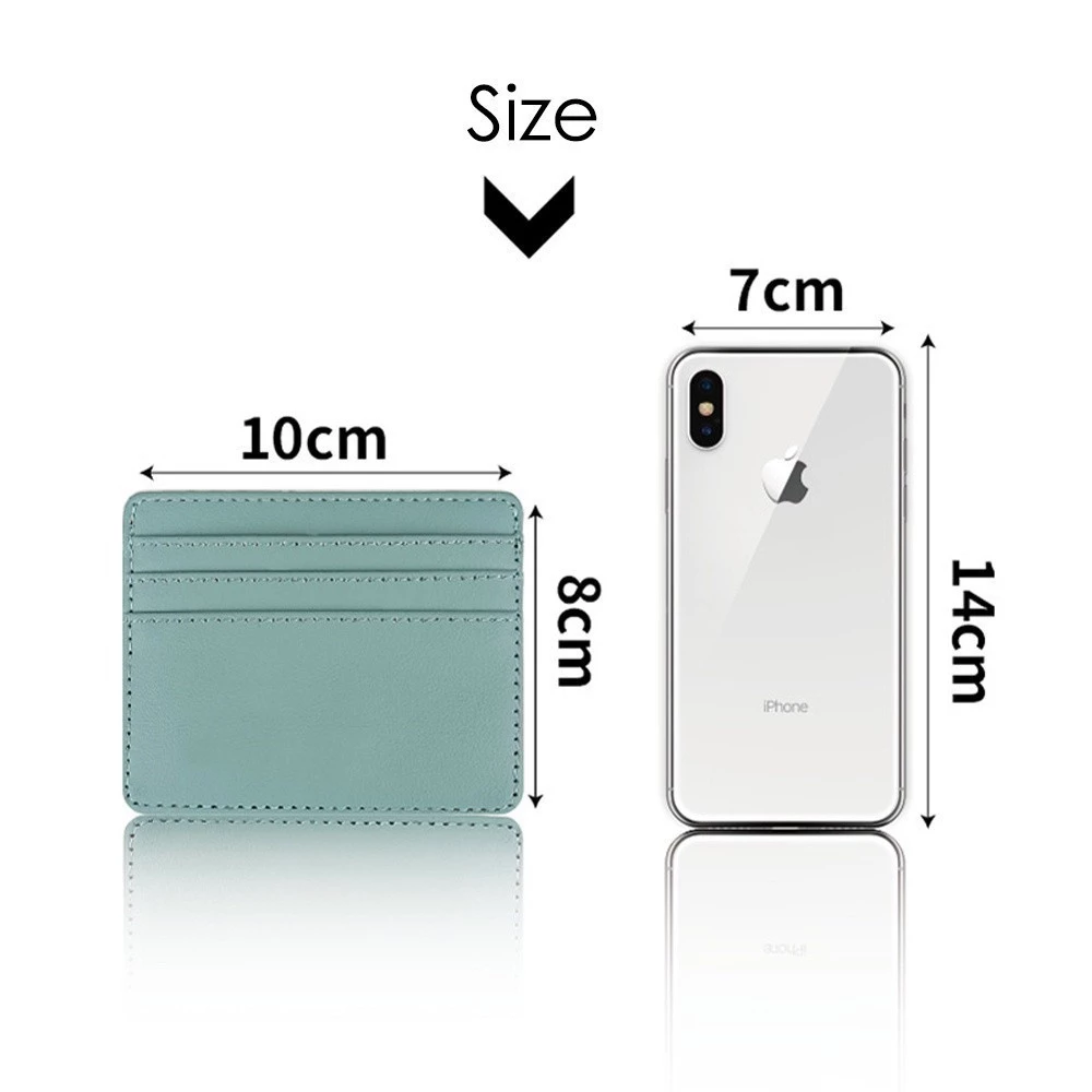 Slim Protected PU Leather Card Holder | Small Wallet with Multi Card Slots for Credit Cards & ID
