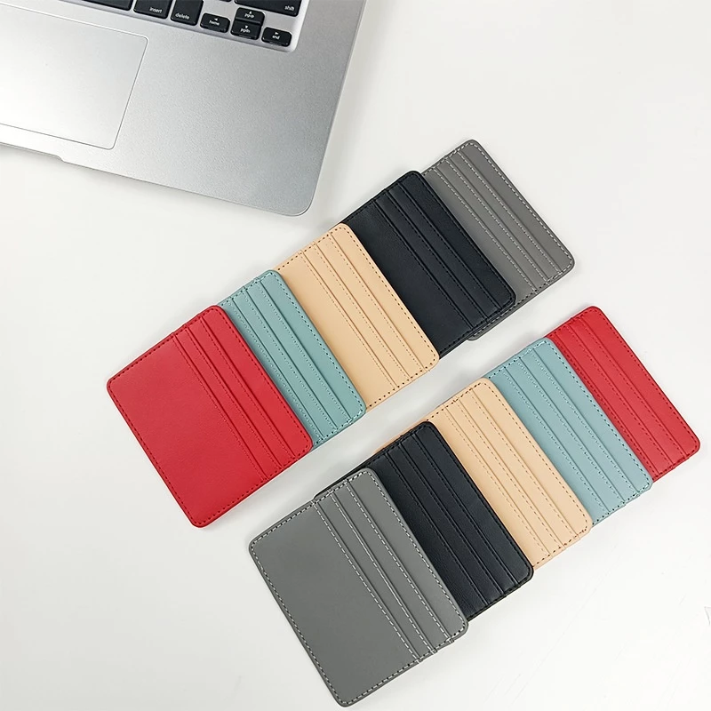 Slim Protected PU Leather Card Holder | Small Wallet with Multi Card Slots for Credit Cards & ID