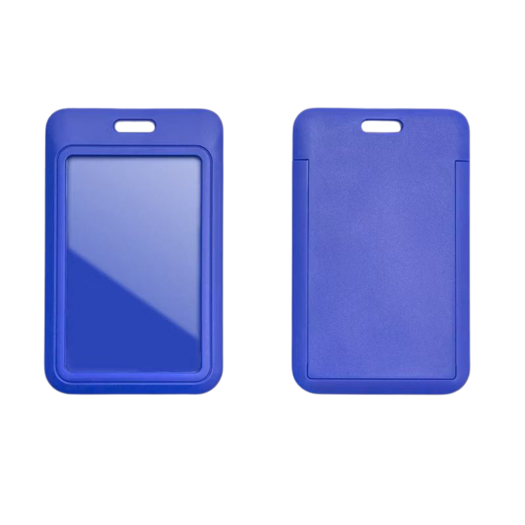 Hard Plastic Vertical ID Card Holder | Durable Badge & Name Label Holder for School & Office Supplies | Single Side