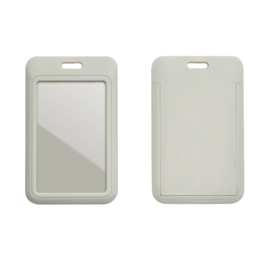 Hard Plastic Vertical ID Card Holder | Durable Badge & Name Label Holder for School & Office Supplies | Single Side