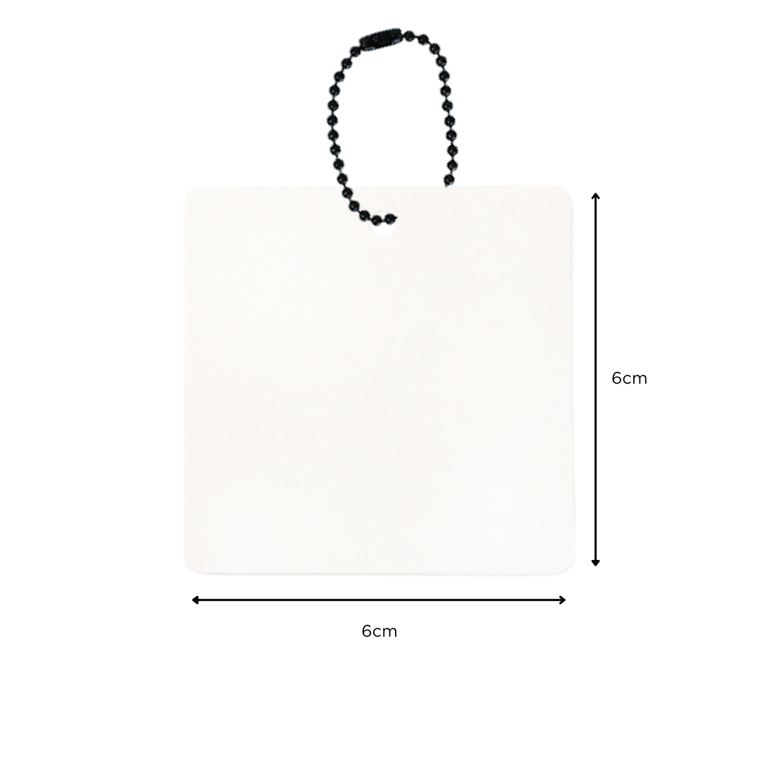 Custom Gift Tag (6cm x 6cm) Art Card 260gsm Digital Print - 1 side with Hanging Chain