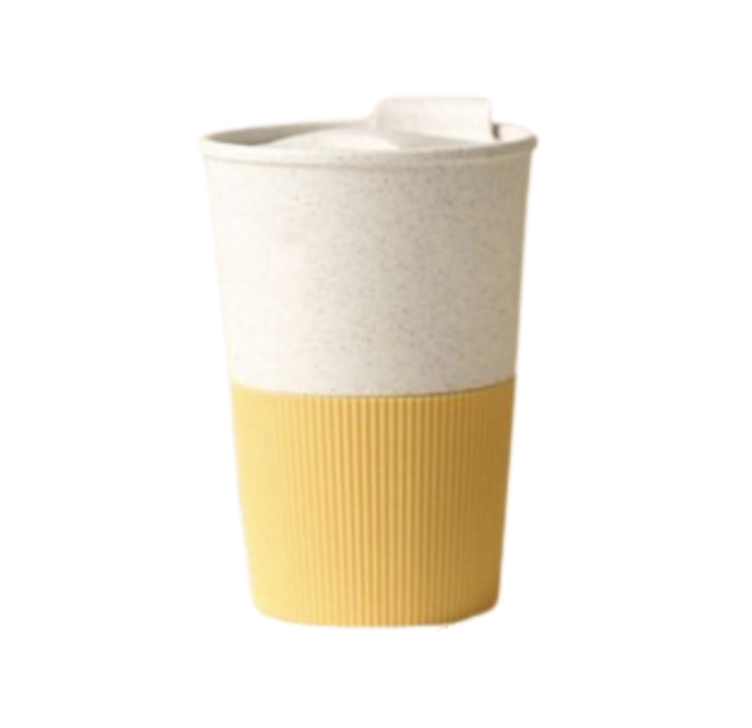 LATTE Eco-Wheat Tumbler with Silicone Holder – 350ml - Yellow