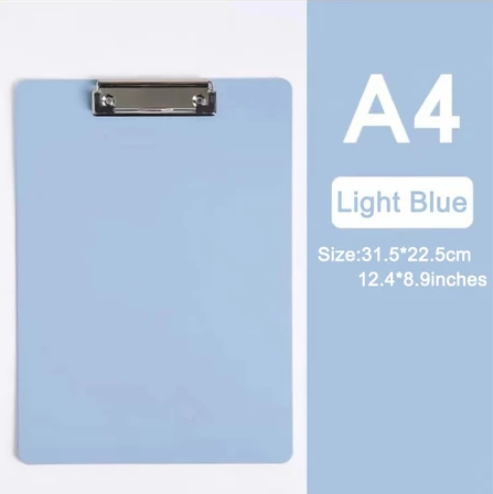 A4 Size Clipboard Hard Board Document Organizer - Blue
