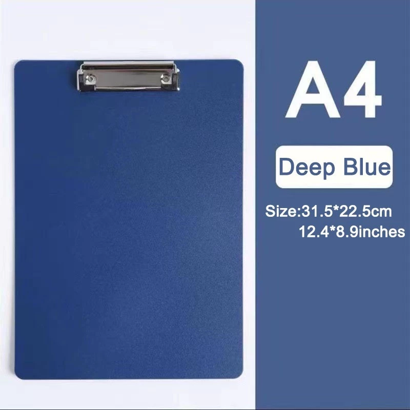 A4 Size Clipboard Hard Board Document Organizer - Dark Blue
