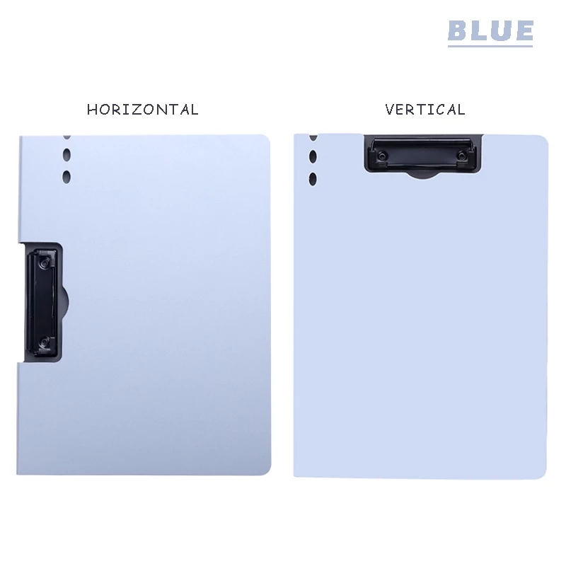 Vertical A4 Size Clipboard Plastic Document Organizer with Cover - Blue