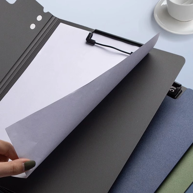 Vertical A4 Size Clipboard Plastic Document Organizer with Cover - Blue