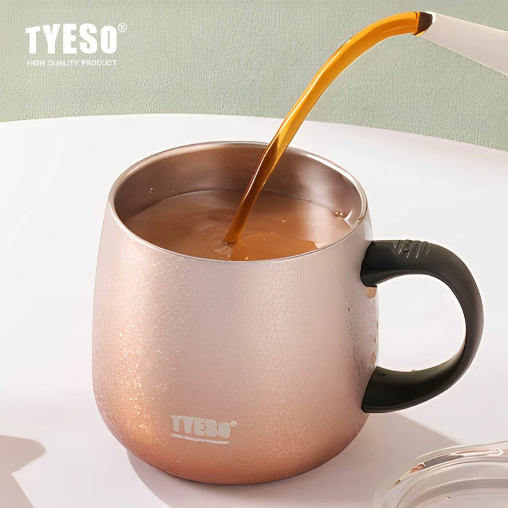 TYESO Stainless Steel Gradient Insulated Thermal Coffee Cup (473ml) Black