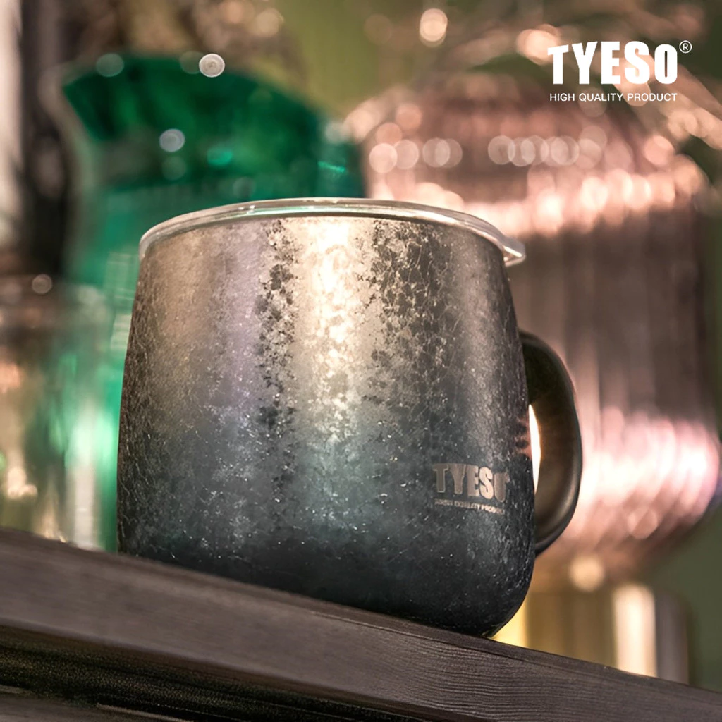 TYESO Stainless Steel Gradient Insulated Thermal Coffee Cup (473ml) Black