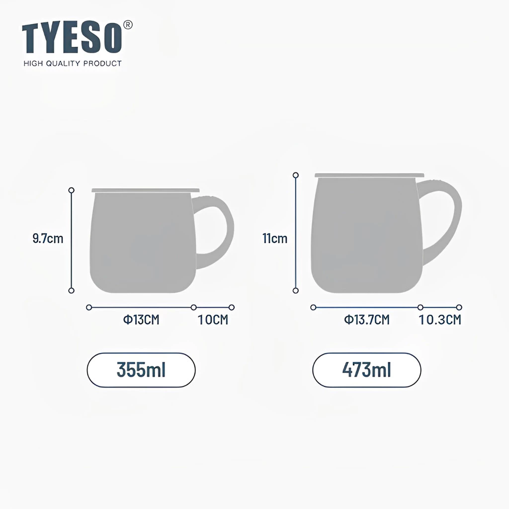 TYESO Stainless Steel Gradient Insulated Thermal Coffee Cup (473ml) Rose Gold
