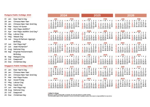 Pioneer Calendar - Red