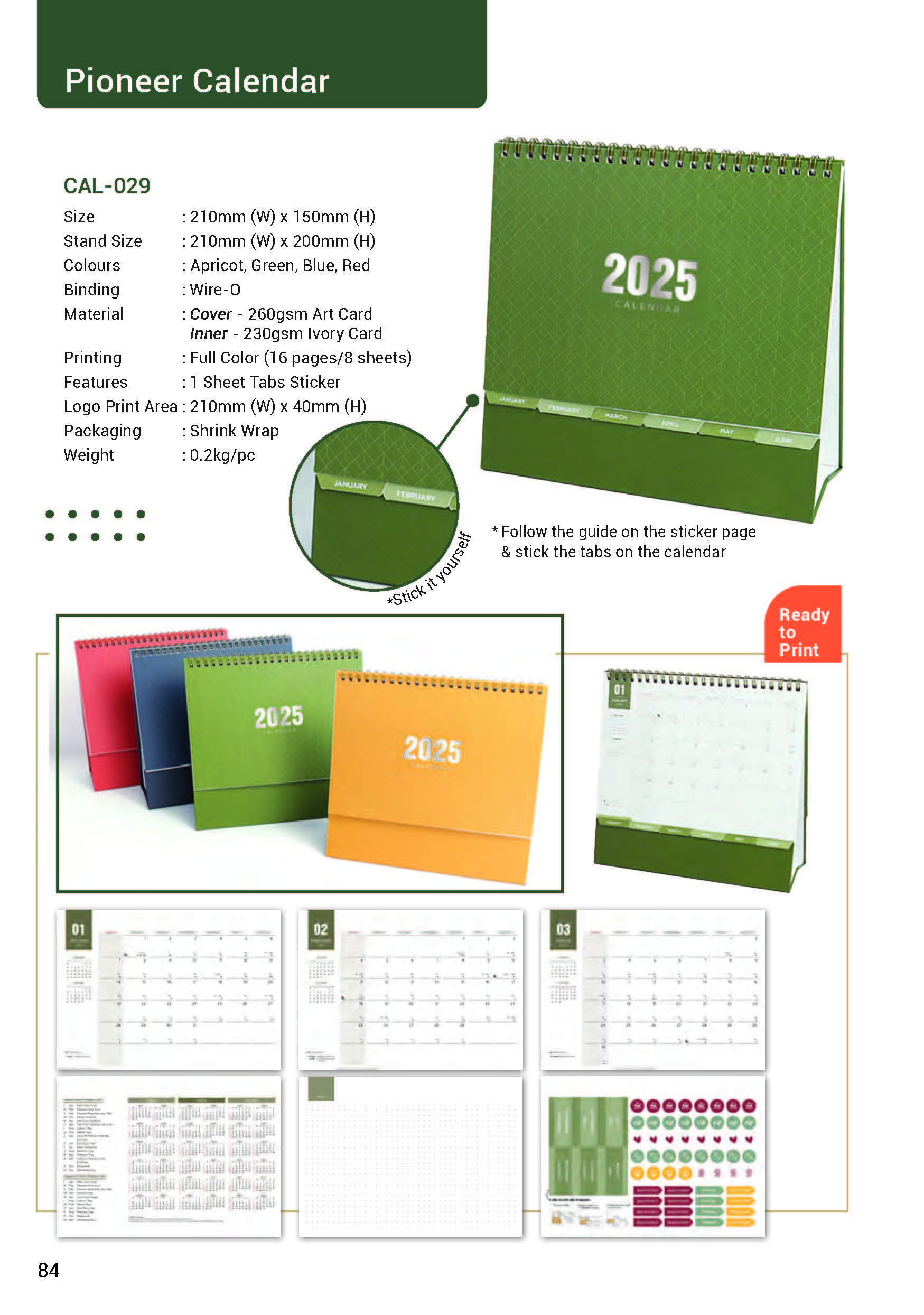 Pioneer Calendar - Red