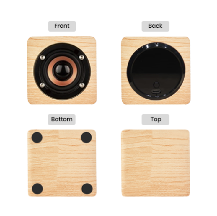 Mini Nelson Wooden Bluetooth Speaker – 400mAh Battery - Light Brown