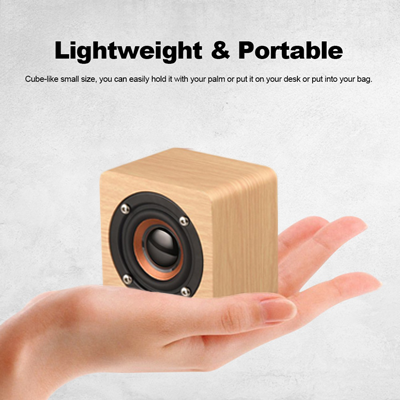 Mini Nelson Wooden Bluetooth Speaker – 400mAh Battery - Light Brown