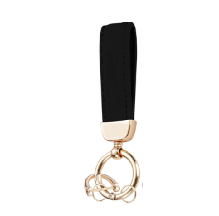 VELTRA Luxe PU Key Holder - Gold & Black