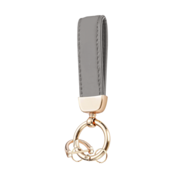 VELTRA Luxe PU Key Holder - Gold & Grey
