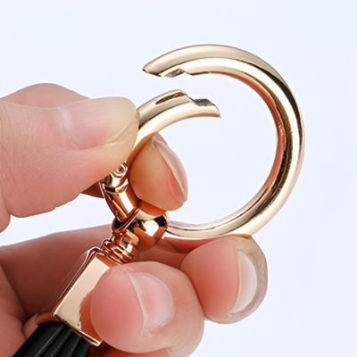 VELTRA Luxe PU Key Holder - Gold & Grey