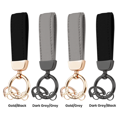 VELTRA Luxe PU Key Holder - Gold & Grey