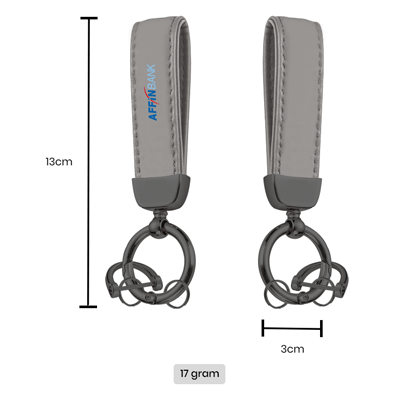 VELTRA Luxe PU Key Holder - Gold & Grey