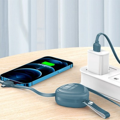 3-in-1 Retractable USB Fast Charging Cable – Compact & Tangle-Free