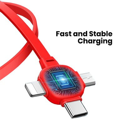 3-in-1 Retractable USB Fast Charging Cable – Compact & Tangle-Free