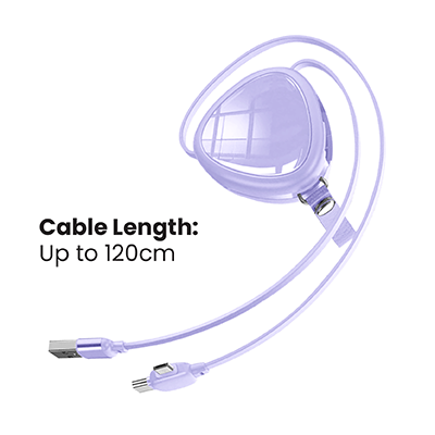 3-in-1 Retractable USB Fast Charging Cable – Compact & Tangle-Free