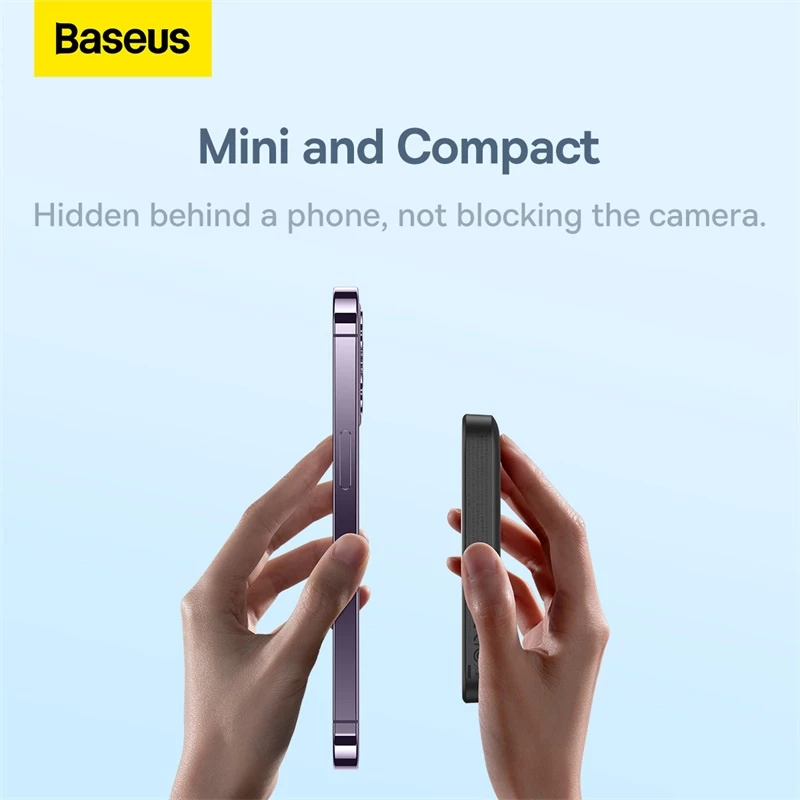BASEUS 10000mAh Mini Magnetic Wireless Power Bank – Fast Charge & Auto-Wake for iPhone 12 Series and Above
