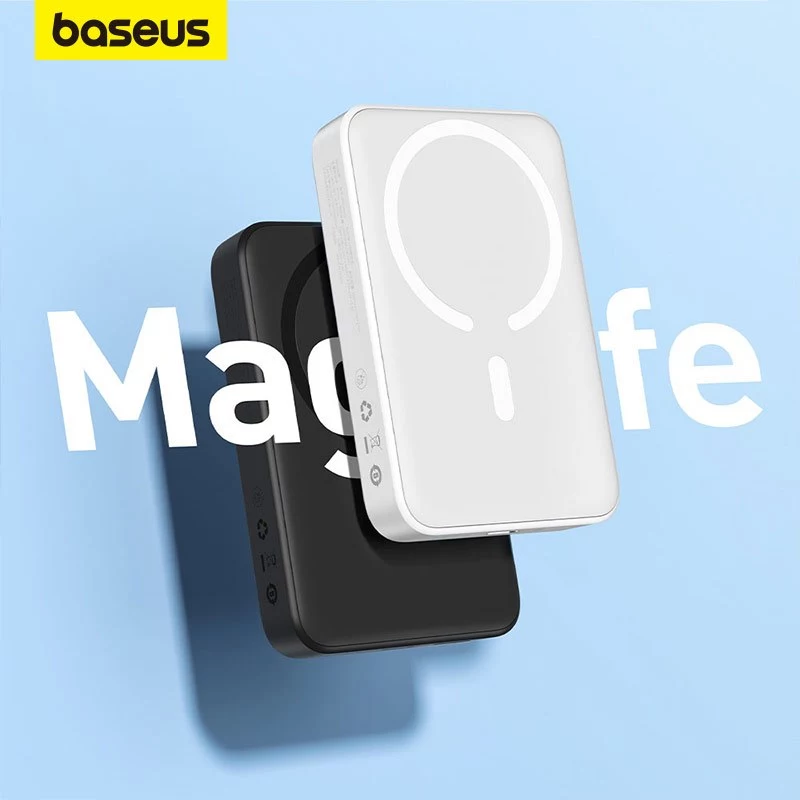 BASEUS 10000mAh Mini Magnetic Wireless Power Bank – Fast Charge & Auto-Wake for iPhone 12 Series and Above