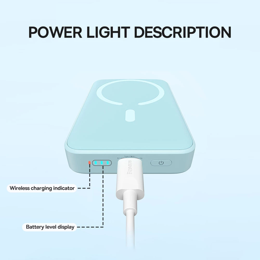 BASEUS 10000mAh Mini Magnetic Wireless Power Bank – Fast Charge & Auto-Wake for iPhone 12 Series and Above
