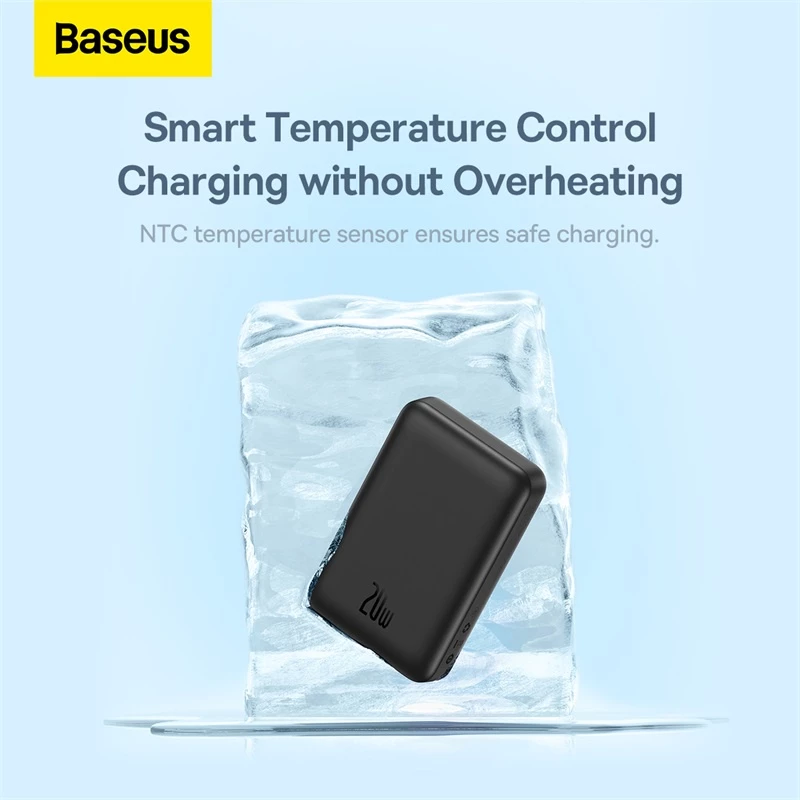 BASEUS 10000mAh Mini Magnetic Wireless Power Bank – Fast Charge & Auto-Wake for iPhone 12 Series and Above
